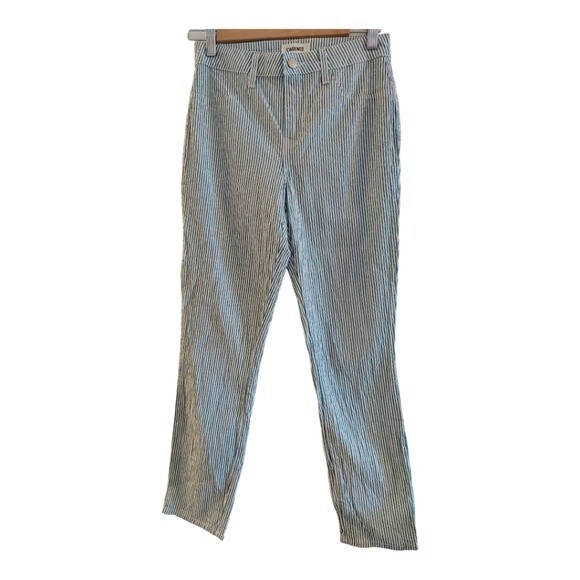 NWOT L'AGENCE Mandy High-Rise Seersucker Skinny Pants color green/white Size 26 - Picture 6 of 8